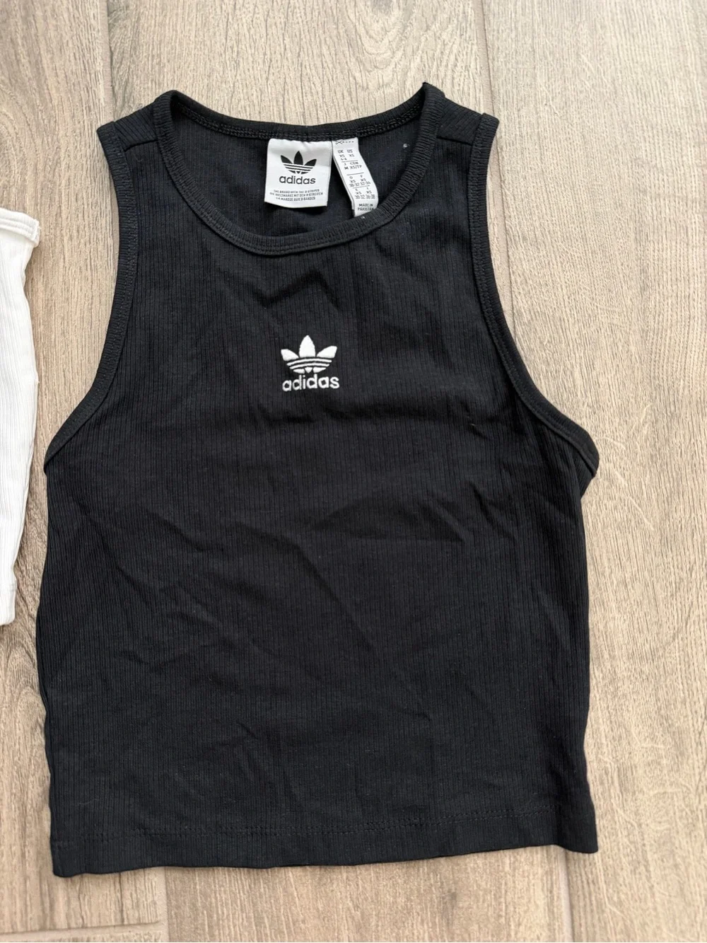 adidas Ribbed Tank Top - White & Black